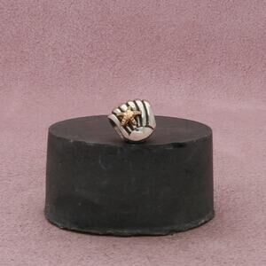 pandora sterling silver & 14k gold sea shell with starfish bead charm pendant